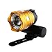 Produktbild HCFKJ 350LM T6 LED Radfahren Fahrrad Kopf Licht Taschenlampe 3 Modi Taschenlampe USB (GOLD)