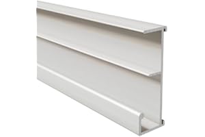 HOMEWELL - Rail aluminium à clipper sur tablette de 19mm pour dossiers suspendus, laqué blanc, lg 1000mm