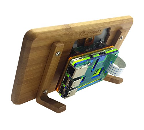 Corkea Bamboo Case for Raspberry Pi Official 7" Touchscreen Display and Raspberry pi 3 multi-color Case Kit