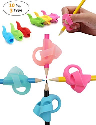 10 Poignées Crayon pour écriture Manuscrite, Stylo en Silicone et Poignée Crayon pour Enfants Gaucher et Droitier