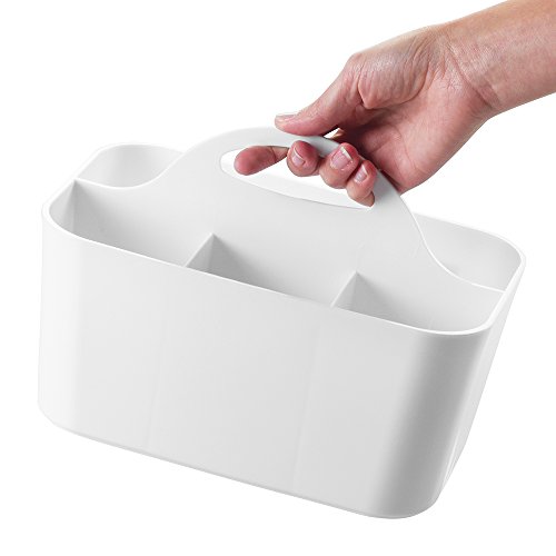 mDesign Träger für Künstler- und Bastelbedarf, Stifte und Nähbedarf – Weiß - 3