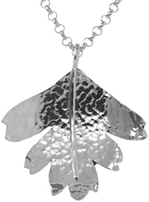 Claire Hawley Handcrafted Sterling Silver Hawthorn Tree Leaf Pendant & Chain