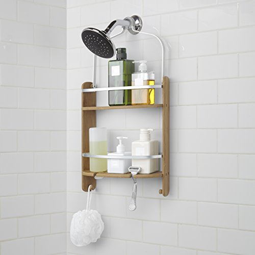 Umbra 1005787-390 Barrel Shower Caddy, Duschregal aus Bambus und Aluminium, Natur - 4
