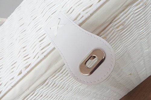 Arpan Medium Wäsche Korb mit Deckel und Futter Aufbewahrungskorb mit herausnehmbarem Futter, – weiß - 6