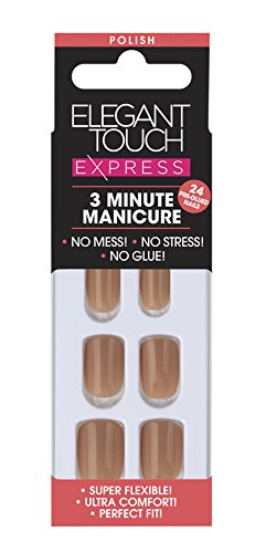 Elegant Touch Pre-Glued Express Nails, Polished Dirty Nude
