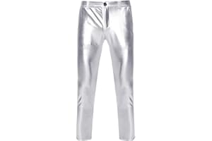 NewL Męskie spodnie do klubu nocnego skinny błyszczące pozłacane metaliczne spodnie sceniczne występy piosenkarka disco spodnie