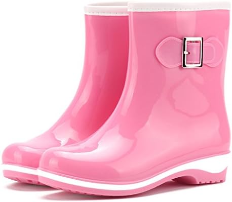 ALUK- Rain boots - fashion women's warm in the tube anti-ski boots rain boots water shoes ladies overshoes ( Color : B , Size : 37-Shoes long235mm )