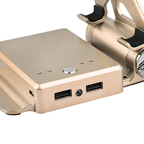 ULTRICS® Einstellbare Aluminium Handy Stand mit 10000mAh Dual USB Powerbank, 270 Grad Drehen Multi Betrachtungswinkel Handy-Standplatz, Desktop-Lade-Dock für iPhone iPad Samsung Galaxy Sony Xperia HTC LG iPod Nokia Tablet für Home Office Küche - 9