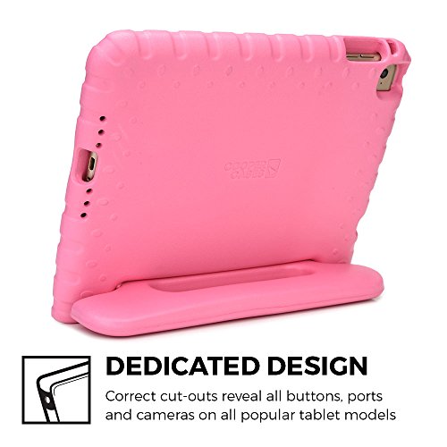 iPad Mini 4 hülle fur kinder, COOPER DYNAMO Beanspruchbare, strapazeirfähige, robuste, gepolsterte Hartschalenhülle mit integriertem Griff, Standfunktion & durchsichtigem Displaysschutz (Pink) - 4