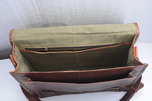 Bolso bandolera de piel auténtica para hombre, de Vintage Crafts (tipo sobre, para ordenador portátil)