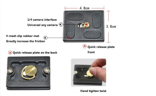 Koolehaoda Placa Universal de Liberación Rápida 50x40mm Para la cabeza de la bola k-08