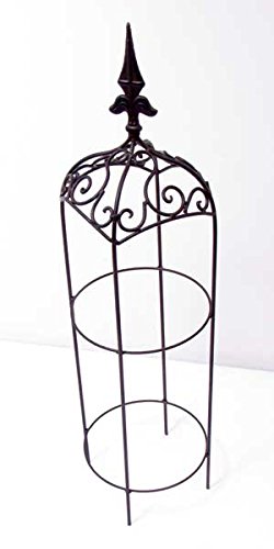 Kleine Rankhilfe Rund H 80 cm Metall Dunkelbraun Rankturm Kletterhilfe