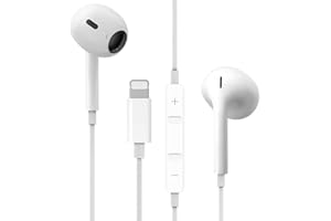 Aen Art Ecouteurs Intra-Auriculaires filaires avec Son stéréo,[certifié MFi] contrôle du Volume et Microphone Anti-Bruit, compatibles avec iPhone 14 Pro/13/12/SE/11/8/7 Tous Les systèmes iOS