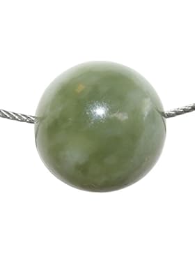 Neue Jade Kugel Ø ca. 20 mm als Anhänger mit Bohrung ca. 2,5 mm schönes hellgrün mit Maserung.(3666)
