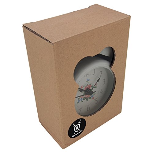 Königswerk Doppelglocken-Wecker mit Nachlicht, geräuschloser Betrieb, Quarzuhrwerk, analog, 7,6 cm – weiß - 5