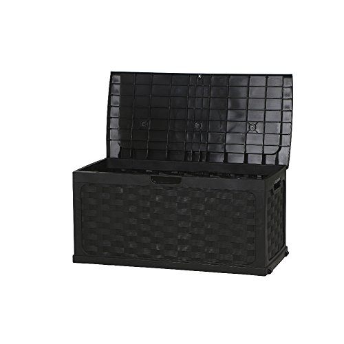 Auflagenbox / Gartenbox / Kissenbox Rattan Design *Farbe schwarz* ca. 117 x 56 x 56 cm - 10