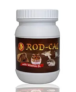 Pet Care International (PCI) Rod Cal to Provide Essential Calcium & Vitamin D3 for Healthy Hamster, Rabbit, Guinea Pig, Hedgehog, Sugar Glider, etc (250grm)