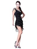 Dancewear Cotton/Polyester with Crystal/Tassels Performance Latin Dance Dress For Ladies More Colors,Fuchsia
