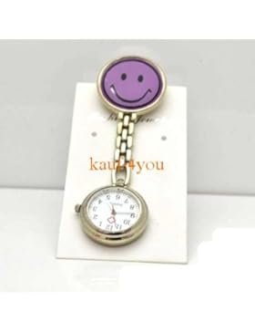 Schwesternuhr Krankenschwesteruhr Design Smiley Lila Celric Pflegeruhr