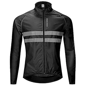 Reflective Long Sleeve Jersey Wind Coat Jacket Water-Resistant Windproof Outdoor Sports Bike Cycling Running Jacket -MAYIS