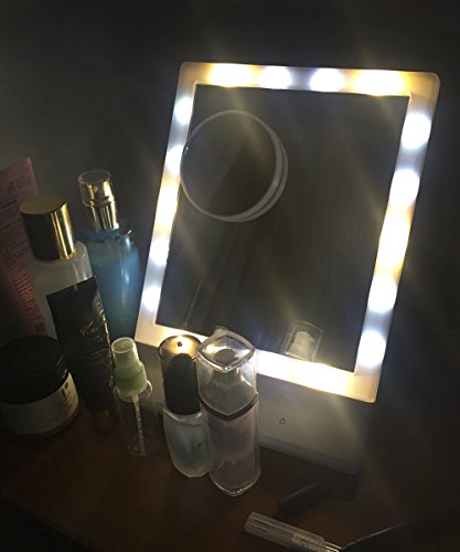 SueH Design Kosmetikspiegel LED 22cm * 18cm Angetrieben durch Batterien oder USB - 8