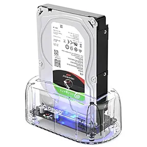 ORICO Hard Drive Dock USB3.1 Gen2 10Gbps to SATA 2.5 and 3.5 inch SSD HDD Docking Station Laptop External Hard Drive Enclosure, Support 16TB (Transparent)