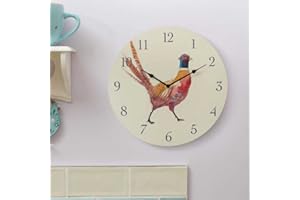 Smart Garden Products Country Style Outside In Wall Clock, 12" (Pheasant)