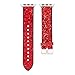 Produktbild Muium Kompatibel für Apple iwatch 4 40mm HR Armband Damen Herren, Lederarmbänder Sport Ersatzband Zubehör Kompatibel für Fitbit Inspire HR Uhr (Kein Aktivitäts Tracker) (Rot)