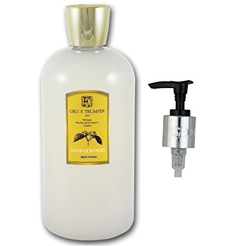 Geo F Trumper Sandalwood Skin Food Pre and Post Shave Gel Large 500ml Bottle with FREE Pump Dispenser