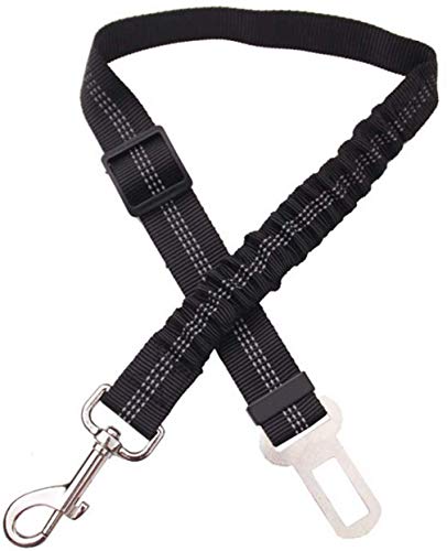 CARCHET Ceinture de sécurité réglable pour Chien, Laisse pour Animal de Compagnie, Laisse, Harnais, Ceinture de sécurité réfléchissante pour véhicule de sécurité, Noir