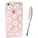 Produktbild iPhone 7 Hülle (4,7zoll), Edaroo Essen Obst Blumen Cartoon Tiere Muster TPU Silikon Schutz Handy Hülle Handytasche HandyHülle Etui Schale Schutzhülle Case Cover Tasche Etui für Apple iPhone 7 (4,7 zoll) mit Stylus - Nette Weiße Gelbe Gänseblümchen Blumen