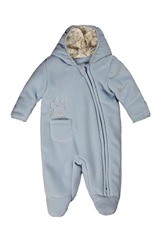 Kanz Unisex Baby Fleeceoverall m. Kapuze 0003518 Hooded Long Sleeve Snowsuit, Blue (skyway Blue 3018), 3-6 Months (Manufacturer size: 68)