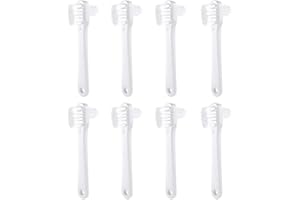 YAWOXIJ Denture Brush with Double Head, 8 Pieces Denture Cleaner, Manual Toothbrushes, Double-Sided Toothbrush, Toothbrush Cleaning Toothbrushes with Double Head, for Denture Cleaning