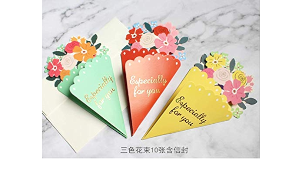 Carte De Voeux Creative En Trois Dimensions Bouquet Anniversaire Bricolage Thanksgiving Carte De Message De Fleur Avec Enveloppes 8 5x 15 Cm Melange Amazon Fr Fournitures De Bureau
