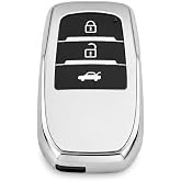AutoHan Keys Toyota Corolla ile Uyumlu L&uuml;ks Nano Anahtar Kılıfı, 3 Buton, Krom Renk, Flama X Pack