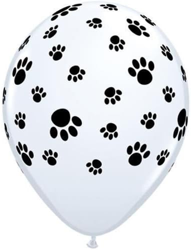 Paw Prints-A-Round Qualatex Latex 11 inch Balloons x 25