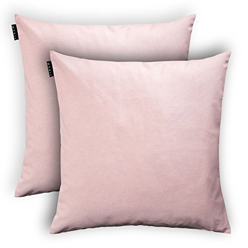 2er Set Linum Kissenhülle Annabell 100% Baumwolle (ca. 50x50cm D70 altrosa)