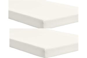 Dudu N Girlie Chicco Next to Me Crib Sheets Fitted 51 x 85 | Nexttome Crib Sheets | Hypoallergenic Toddler Bed Sheet Breathable Easy Care | Junior Bed sheets (Pack of 2, Cream)