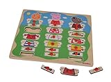 22-tlg. Eichhorn 109265706 - Peppa Pig - Mix und Match Puzzle mit 21 Steckteilen, 22-tlg., 40x30cm, FSC 100% Zertifiziertes Lindensperrholz