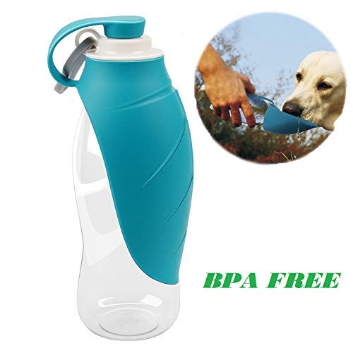 Jhua, borraccia portatile per l'acqua con ciotola per cane, senza perdite, priva di BPA, borraccia per i cani durante i viaggi