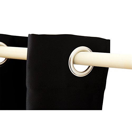 Songmics 2 Stück 145 x 245 cm Vorhänge Gardine Verdunklungsvorhang mit Ösen schwarz LRB245H-2 - 4