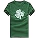 Produktbild T-Shirt,LUCKYCAT Herren Casual Slim Kurzarm Blätter Muster T-Shirt Top Bluse Herren Regular Fit T-Shirt Basic T-Shirt Hemd (Grün, Medium)
