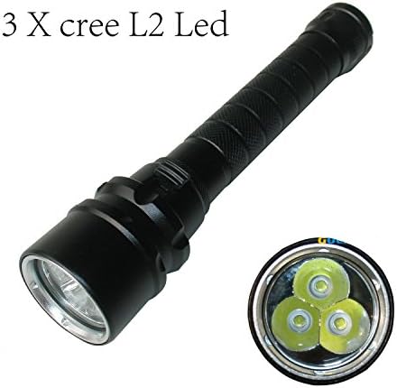 Grandorient 4000LM Scuba Diver Diving Cree XM-L L2 LED Flashlight 100M Underwater Waterproof Lamp Magnetic Control Switch Torch With AC Charger/Rechargeable 18650 battery/Lanyard, Plastic Gift Box