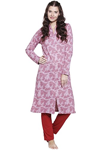 Nightwear for Women - Night Suit - Summer Wear - Tunic & Pyjama Combo Set - Sinker Material - Red Color - Full Sleeves - Branded Valentine Women's Night wear - Sizes Available S/M/L/XL/XXL - Tunic & Pyjama Set - Summer Wear/Lounge Wear/Active Wear/Daily Wear