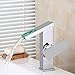 Produktbild LED Wasserhähne, Waschbecken Wasserhahn, Einhand-Wasserhahn Farbwechsel LED Wasserfall Waschtischarmatur Moderne Wandhalterung LED Wasserfall Waschbecken Wasserhahn Einhebel Antik Schwarz LED Licht G