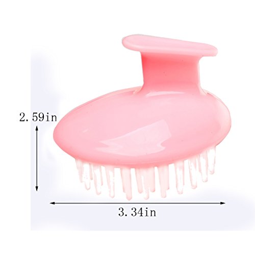 sumaju Kopf Dusche Massagegerät, Shampoo Kopfhaut Reinigung Kamm Massage Scrub Haar Bürste rose - 2