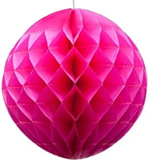 Wedding Decor Tissue Paper Honeycomb Hanging Balls Wedding Recept‭ion Decoration Christmas Festival Birthday Baby Shower Bridal Shower by KTLShop (8" (20cm), Hot Pink)