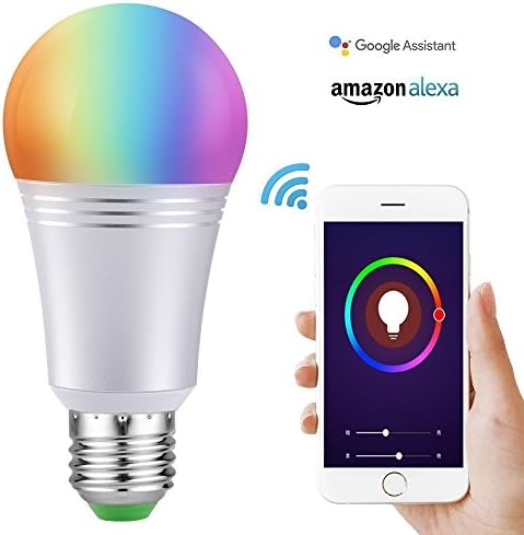 Wifi Smart Bulb Colour Dimmable LED Light 60W Equivalent Bulb 650 LM, Remote Control by Smart Device and Voice Control by Amazon Alexa &amp; Google Home No Hub Required (Cool Daylight White 7W 6000K E27)