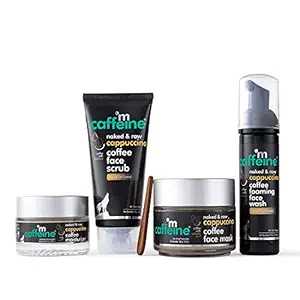 mCaffeine Acne Control & Exfoliation Kit - Cappuccino Coffee Routine | Face Wash, Face Scrub, Face Mask, Moisturizer | All Skin Types | Cruelty Free & Vegan