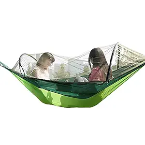 Belity Portable Camping Hammock Outdoor Parachute Hammock Hammock Swing Bed with Mosquito Net for Outdoor Camping